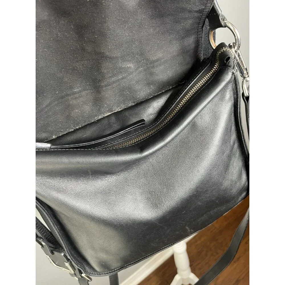 Black Faux Fur Saddle Shoulder Bag - Picture 15 of 15